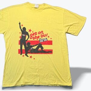 Vintage 2004 118 118 UK Tour Promo Graphic T Shirt Yellow Y2K Advertising Small